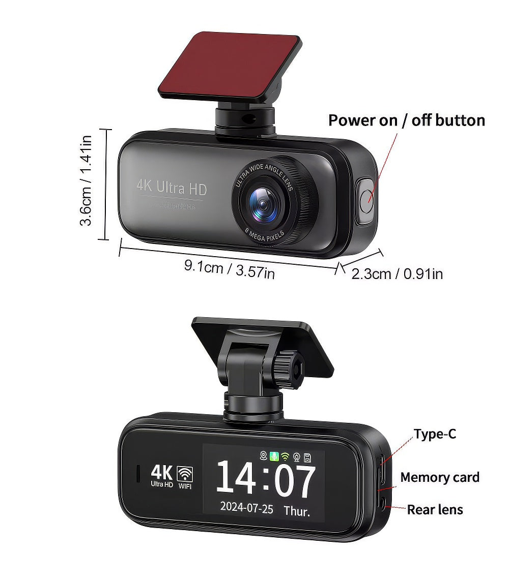 Dash Cam – HD Car Dashboard Camera with Night Vision & Loop Recording