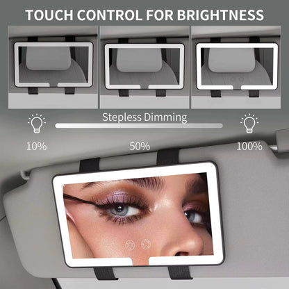 Portable Rechargeable LED Car Sun Visor Makeup Vanity Mirror